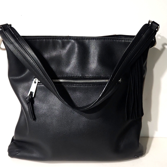 Sondra Roberts Patchwork Large Leather Shoulder Bag Satchel Tote EUC! - Picture 7 of 13